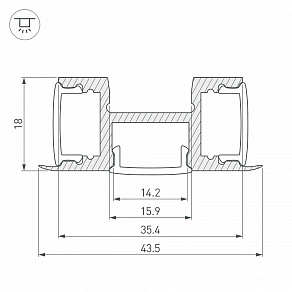 Профиль накладной тройной Arlight ARH-TRI-D-2000 ANOD 018829