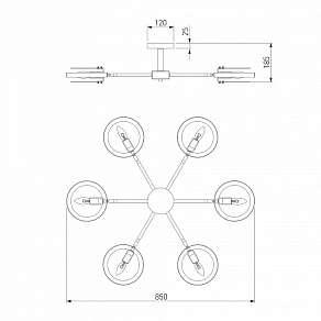 Люстра на штанге Eurosvet Gallo 70121/6 белый