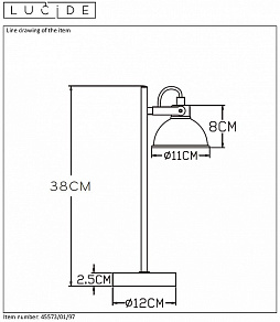 Настольная лампа декоративная Lucide Damian 45573/01/97