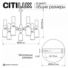 Люстра на штанге Citilux TENDY CL244171