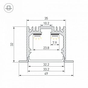Профиль встраиваемый Arlight SL-LINIA 059797