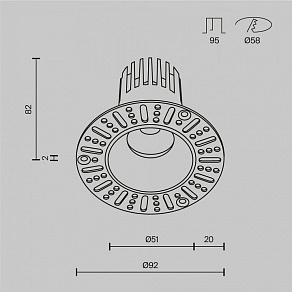 Встраиваемый светильник Maytoni Dip DL119-10W-4K-TRS-B