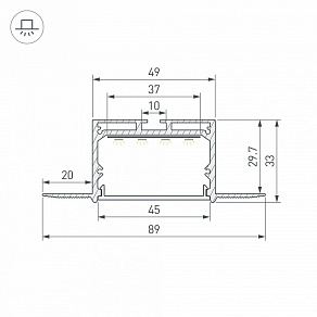 Профиль встраиваемый Arlight LINIA45 059412