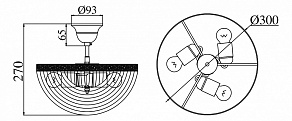 Люстра на штанге Maytoni Sfera Moderno D783-PT30-6-G