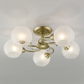 Люстра на штанге Eurosvet Jeanne 30146/5 перламутровое золото