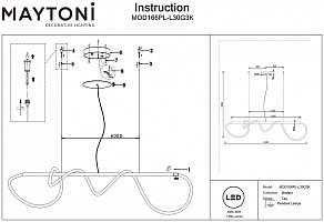 Подвесной светильник Maytoni Tau MOD166PL-L30G3K