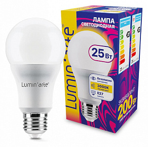 Лампа светодиодная Luminarte  E27 25Вт 3000K LSTD-A65-25W3KE27