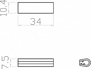 Заглушка для трека-ремня Denkirs BELTY BASE TR5520-BK