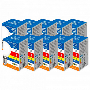 Набор из 10 ламп светодиодных Volpe OPTIMA Филамент E14 6Вт 3000K UL-00013914