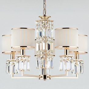 Подвесная люстра Eurosvet Zaffiro 10129/5 золото/прозрачный хрусталь Strotskis Smart (10099/5)