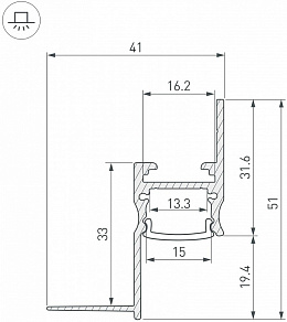 Профиль для контурной подсветки ГКЛ потолка Arlight ARH-CEIL 45554