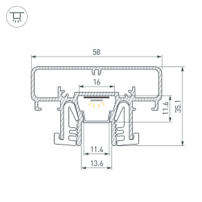 Профиль встраиваемый Arlight STRETCH-COMFORT 065154