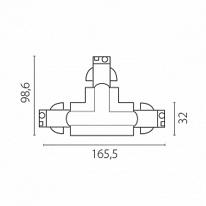Токопровод T-образный правый Lightstar Quattro 504136-FRPSR