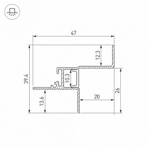 Профиль для контурной подсветки натяжного потолка Arlight СEIL 052241