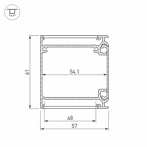 Профиль накладной Arlight BOX57-DUAL-2000 ANOD 017359