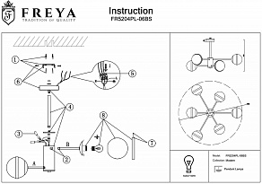 Люстра на штанге Freya Sonder FR5204PL-06BS