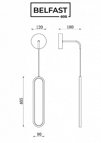 Бра Belfast Nevis 86226C-1W BL