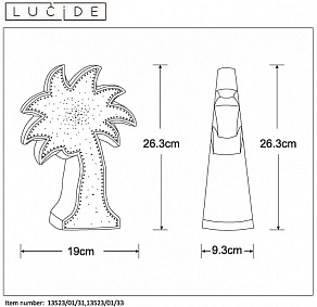 Настольная лампа декоративная Lucide Palm 13523/01/33