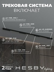 Комплект трековый Hesby Lighting ElDeko HSBL_kompl_E002_NI2B3K