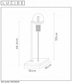 Настольная лампа декоративная Lucide Ottelien 30571/01/30