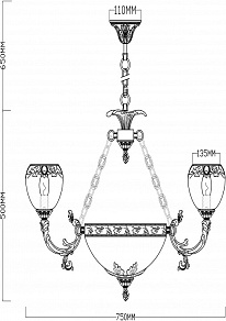 Подвесная люстра Rivoli Albertina P9 AB Б0038441