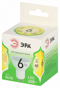 Лампа светодиодная Эра Green Line GU10 6Вт 3000K LED MR16-6W-830-GU10 GL