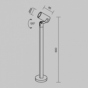 Наземный низкий светильник Maytoni Scope O025FL-01B1
