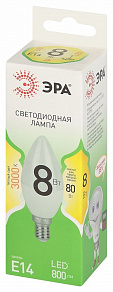Лампа светодиодная Эра Green Line E14 8Вт 3000K LED B35-8W-830-E14 GL