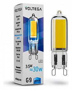 Лампа светодиодная Voltega Capsule G9 4Вт 4000K VG9-K1G9cold3.5W