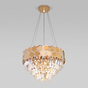 Подвесной светильник Eurosvet Ariana 10113/5 золото/прозрачный хрусталь Strotskis