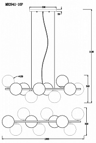 Подвесная люстра MyFar Aerton MR2941-10P