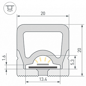Профиль накладной гибкий Arlight WPH-FLEX 062835