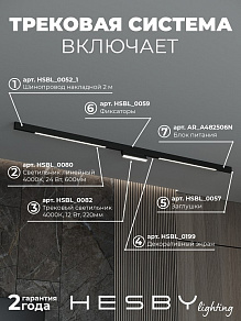 Комплект трековый Hesby Lighting ElDeko HSBL_kompl_E006_NI2B4K_01