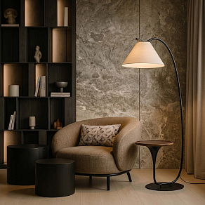 Стол журнальный с торшером Loft it Charlotte 10568F Black