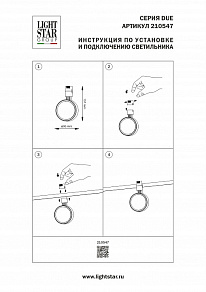 Светильник на штанге Lightstar Due Hermes 210547