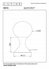 Настольная лампа декоративная Lucide Moya 5516/01/02