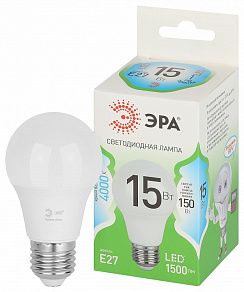 Лампа светодиодная Эра Green Line E27 15Вт 4000K LED A60-15W-840-E27 GL