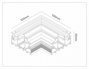 Соединитель угловой внутренний для треков встраиваемых Ambrella Light TRACK SYSTEM GL1981