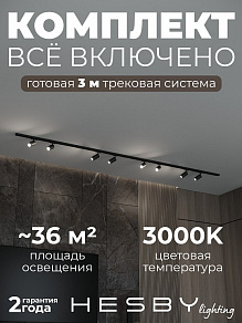 Комплект трековый Hesby Lighting Skylite №3 HSBL_kompl_S003_NI3B3K