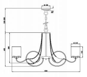 Подвесная люстра Freya Bonadonna FR2036PL-08G