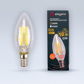 Лампа светодиодная Eleganz  E14 10Вт 3000K 13621