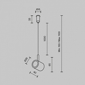Подвес для трека Maytoni Technical Tau TRA154CSW-1PT