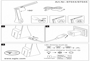 Настольная лампа офисная Eglo ПРОМО La Seca 97045