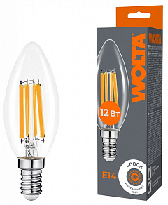 Лампа светодиодная Wolta  E14 12Вт 4000K WF-C35-12W4KE14