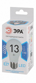 Лампа светодиодная Эра Стандарт E27 13Вт 4000K LED A60-13W-840-E27