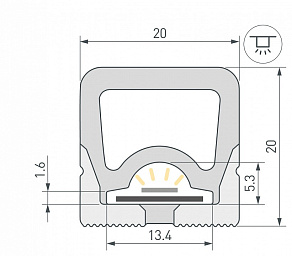 Профиль накладной гибкий Arlight WPH-FLEX 062404