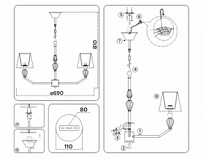 Подвесная люстра Ambrella Light HIGH LIGHT LH75061