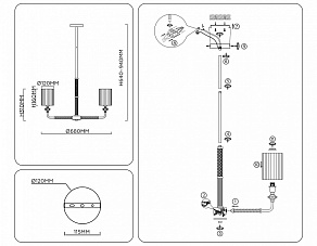Люстра на штанге Ambrella Light LH LH71500