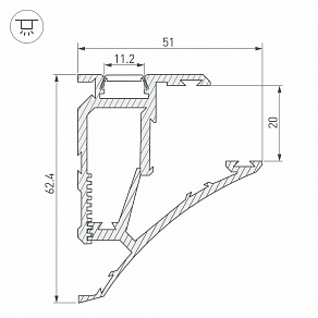 Профиль накладной Arlight Shelf-620 23788