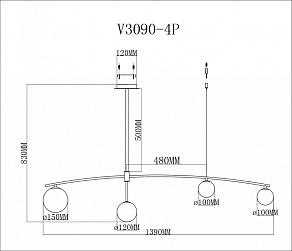 Светильник на штанге Moderli Sierro V3090-4P
